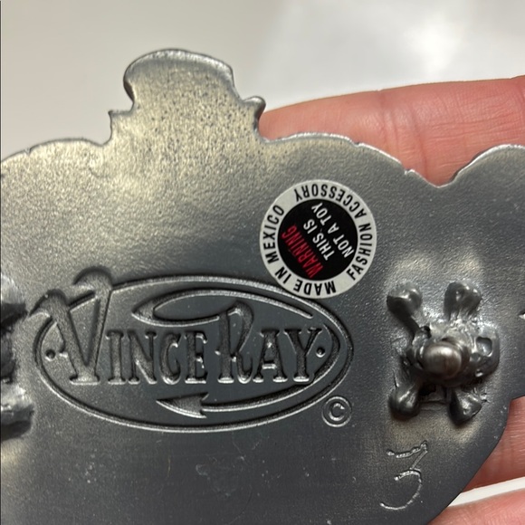Vince Ray Logo Sculpted Pewter Belt‎ Buckle Rockabilly - Picture 4 of 5